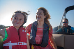 family with life jackets