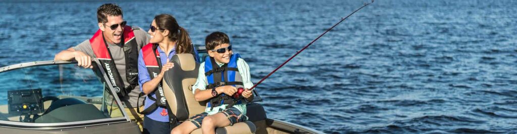 Family having fun on water