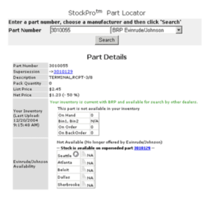 Bossweb StockPro Parts Locator