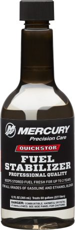 Picture of bottle of Mercury Marine quickstor 8m0047932 fuel stabilizer